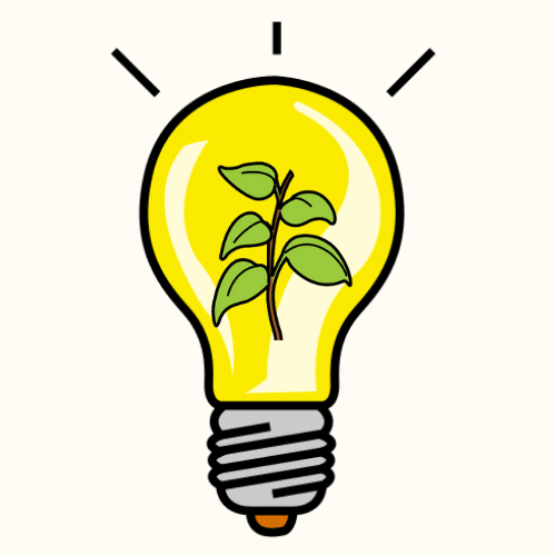 Imagen que representa la energía limpia a través de un dibujo de una planta creciendo dentro de una bombilla