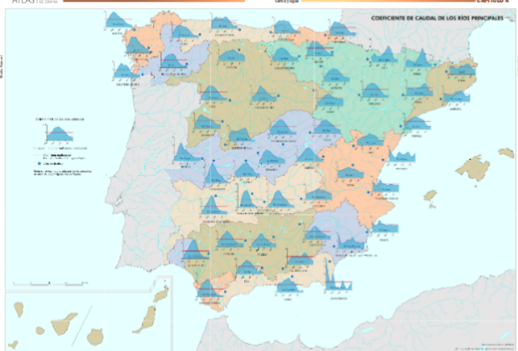 Mapa estaciones de aforo de España