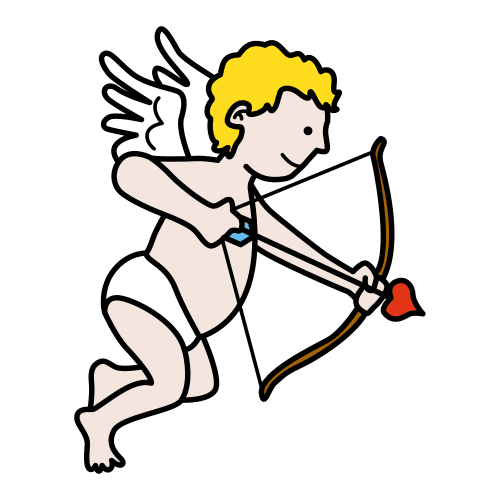 Cupido. Imagen que muestra un niño con una flecha que representa el amor.