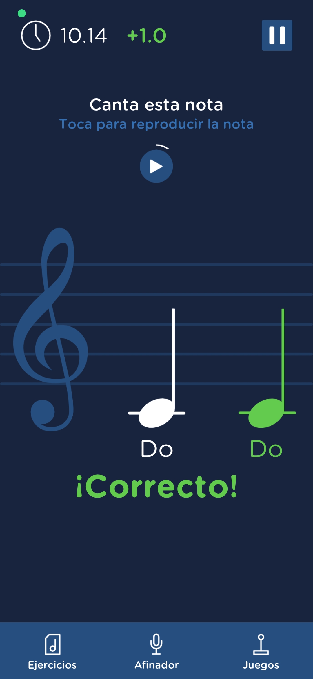 Ejercicio para cantar las notas Do, Mi, Sol.