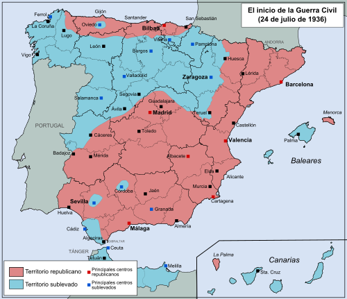 España tras el levantamiento de julio de 1936
