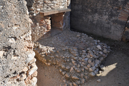 Praefurnius y boca del furnus de un caldarium