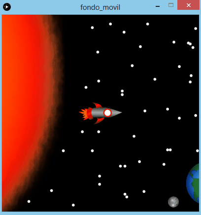 Imagen de un videojuego donde se ve una nave moviéndose en el espacio