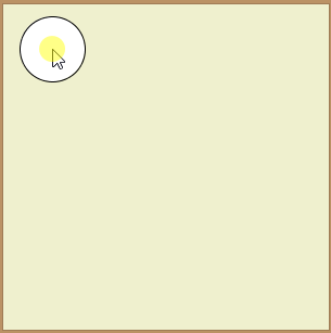 Vídeo en el que un círculo blanco sobre un fondo amarillo cae desde arriba al suelo demostrando el movimiento uniformemente acelerado
