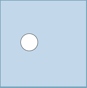Vídeo en el que un círculo blanco sobre un fondo azul cae desde arriba al suelo demostrando la gravedad constante