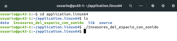 Captura de pantalla con códigos que indican cómo ejecutar en Linux