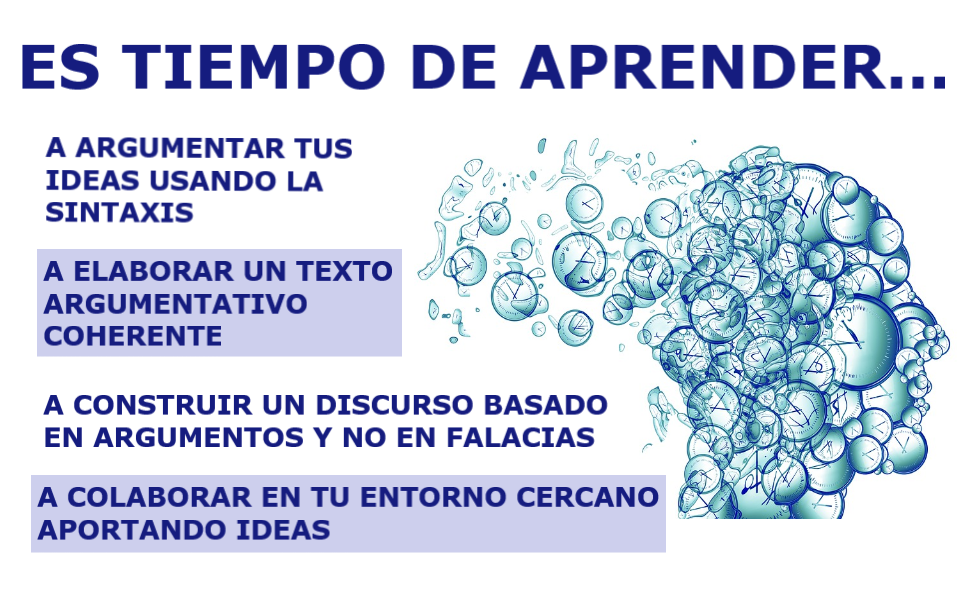 Objetivos que se pretender conseguir al finalizar el rea e imagen del perfil de una cabeza humana rellena de relojes que indican que el tiempo se agota y hay que actuar