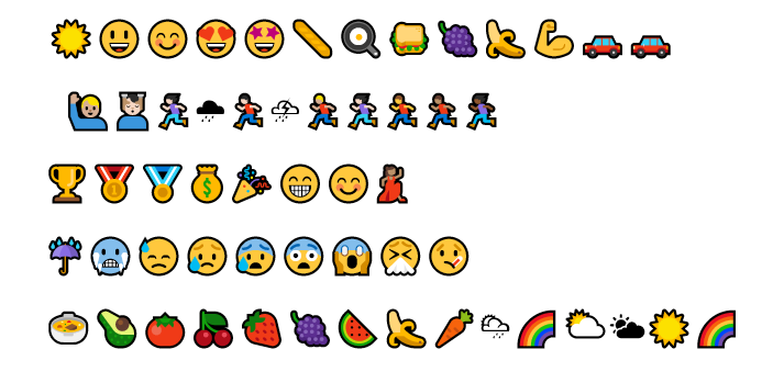 Historia contada con Emojis. Con cinco párrafos en los que solo aparecen emojis.