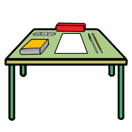 Una mesa con varios objetos colocados de forma ordenada