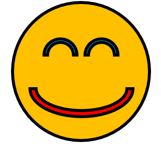 Una carita a modo de emoji que representa felicidad