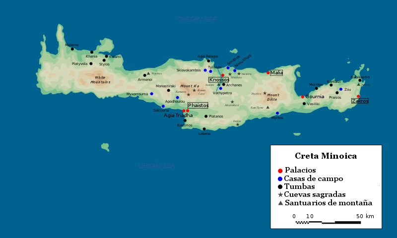 mapa civilizacion minoica