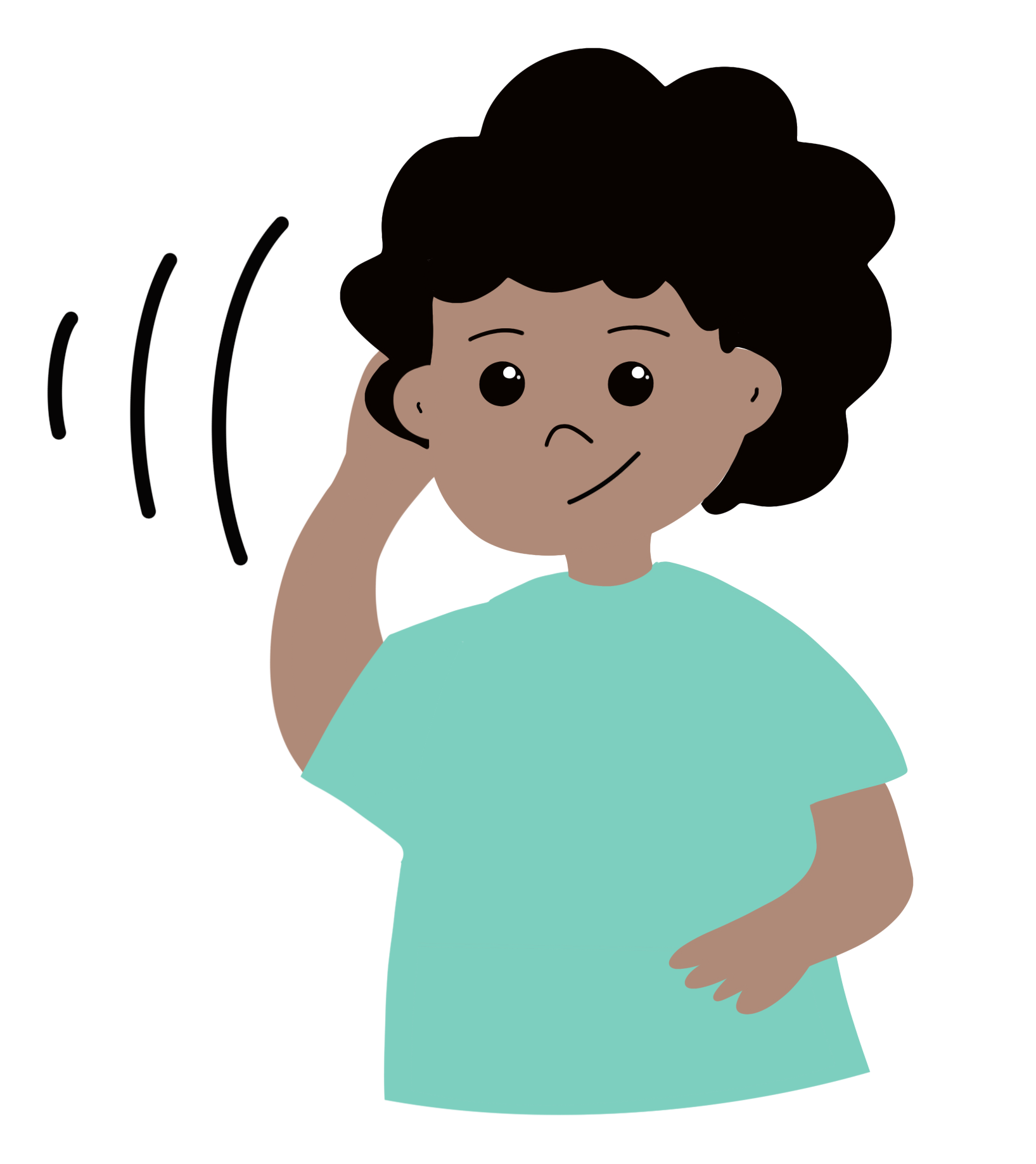 Imagen de un niño/a escuchando