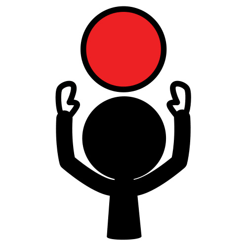 Poder Una persona de espaldas intentando coger una pelota roja que está elevada.