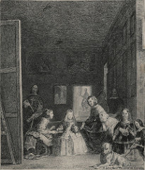 Las Meninas, grabado de Goya con buril, punta seca y aguafuerte