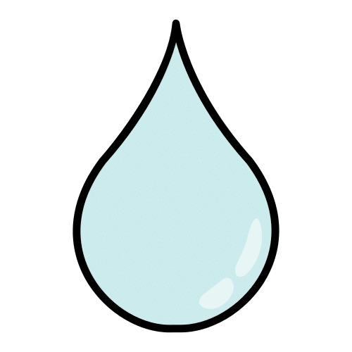 La imagen muestra el dibujo de una gota de lluvia.