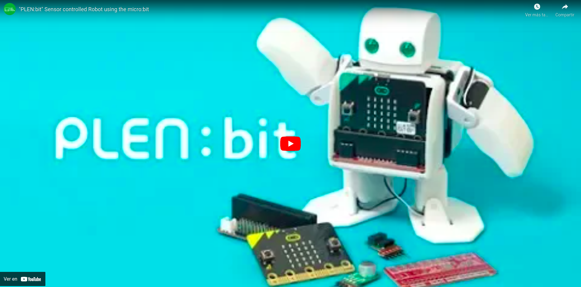 Vídeo que describe el robot PLEN:bit que utiliza los sensores de la placa micro:bit