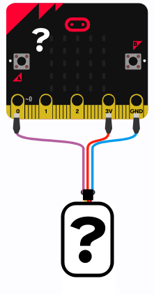 Imagen que representa a un sensor y actuador de la placa micro:bit para representar sus valores