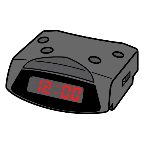Imagen de un despertador electrónico que contiene un zumbador para emitir el sonido de la alarma
