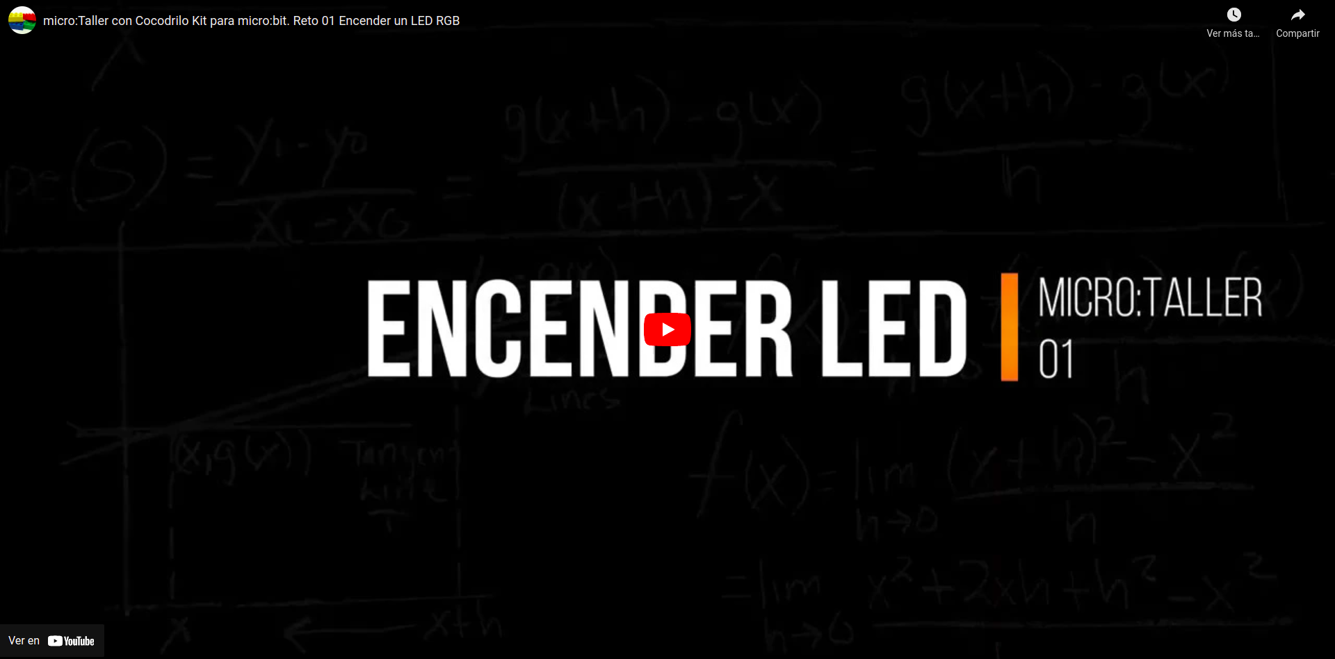 Vídeo que describe el encendido de un LED externo conectado a una micro:bit