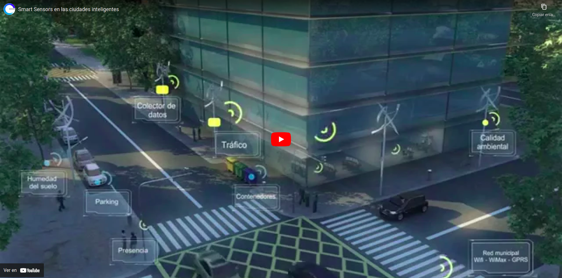 Vídeo que describe la aplicación de los sensores en las ciudades inteligentes