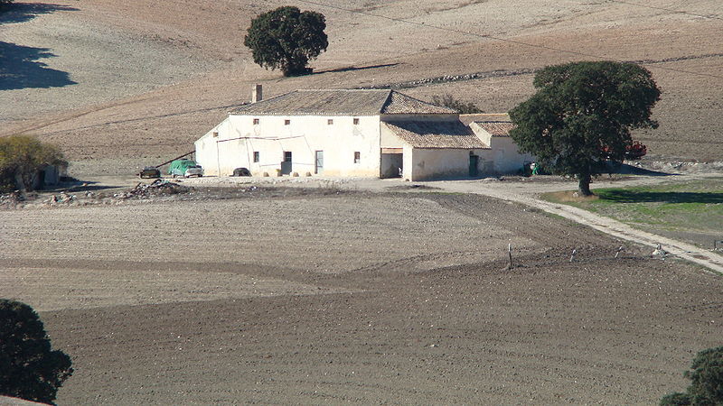 Cortijo rodeado de tierra