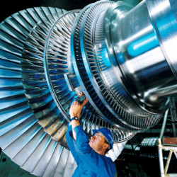 Turbina de vapor. Detalle de los álabes