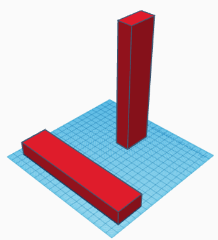 imagen que muestra dos figuras a modo de dado alargado. Las figuras son iguales, de color rojo pero colocadas de forma diferente sobre un plano azul que hacen pensar que son figuras diferentes