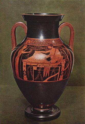 Ánfora griega 520 a. C. Estilo pinturas rojas