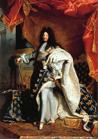 Retrato de Luis XIV. Rey absolutista francés. De H. Rigaud. 1701