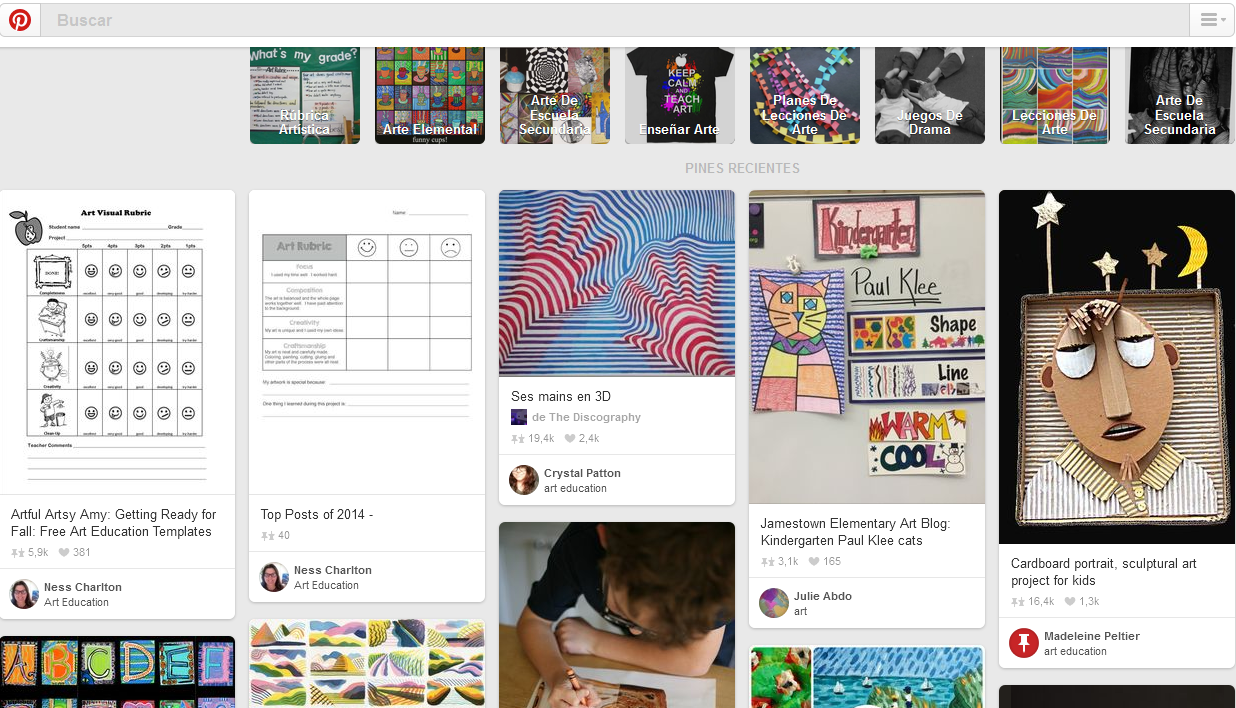 Tablero Técnias Artísticas para Educación