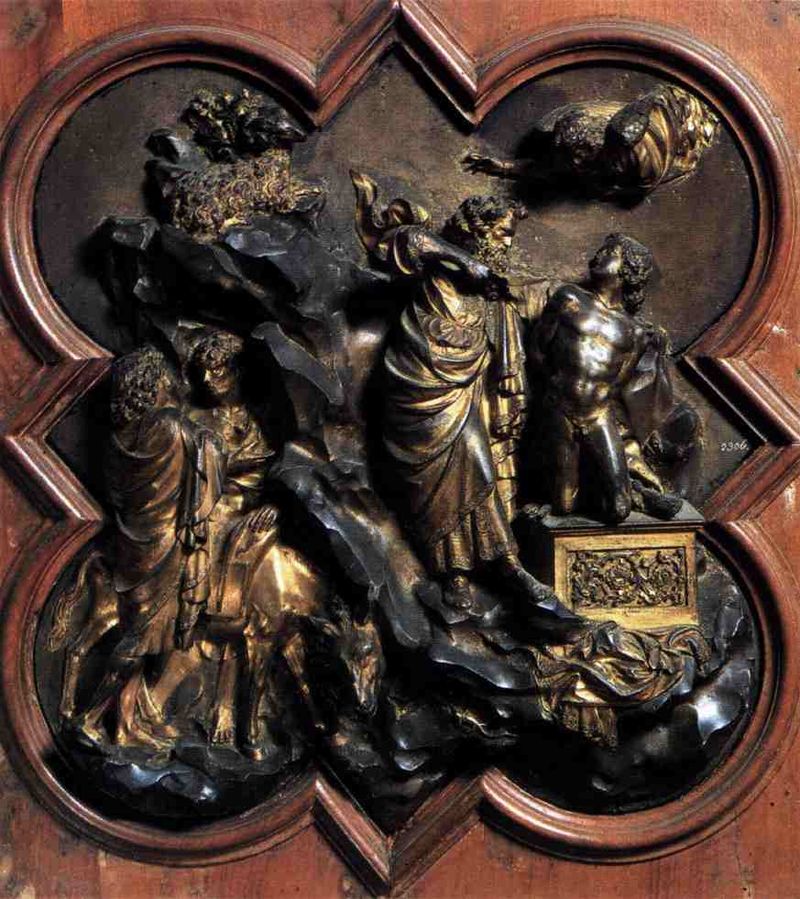 El Sacrificio de Isaac en la Puerta del Baptisterio de Florencia