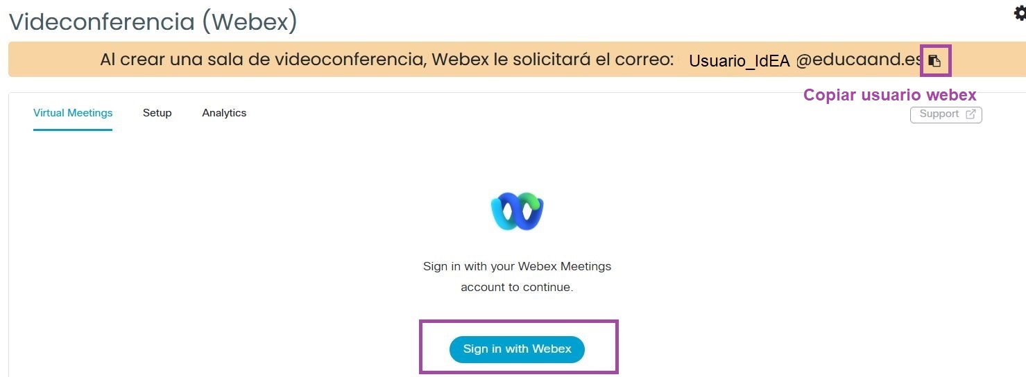 Sing in with Webex