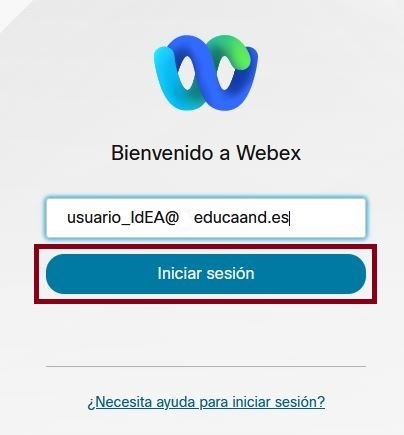Bienvenido a Webex. Iniciar sesión