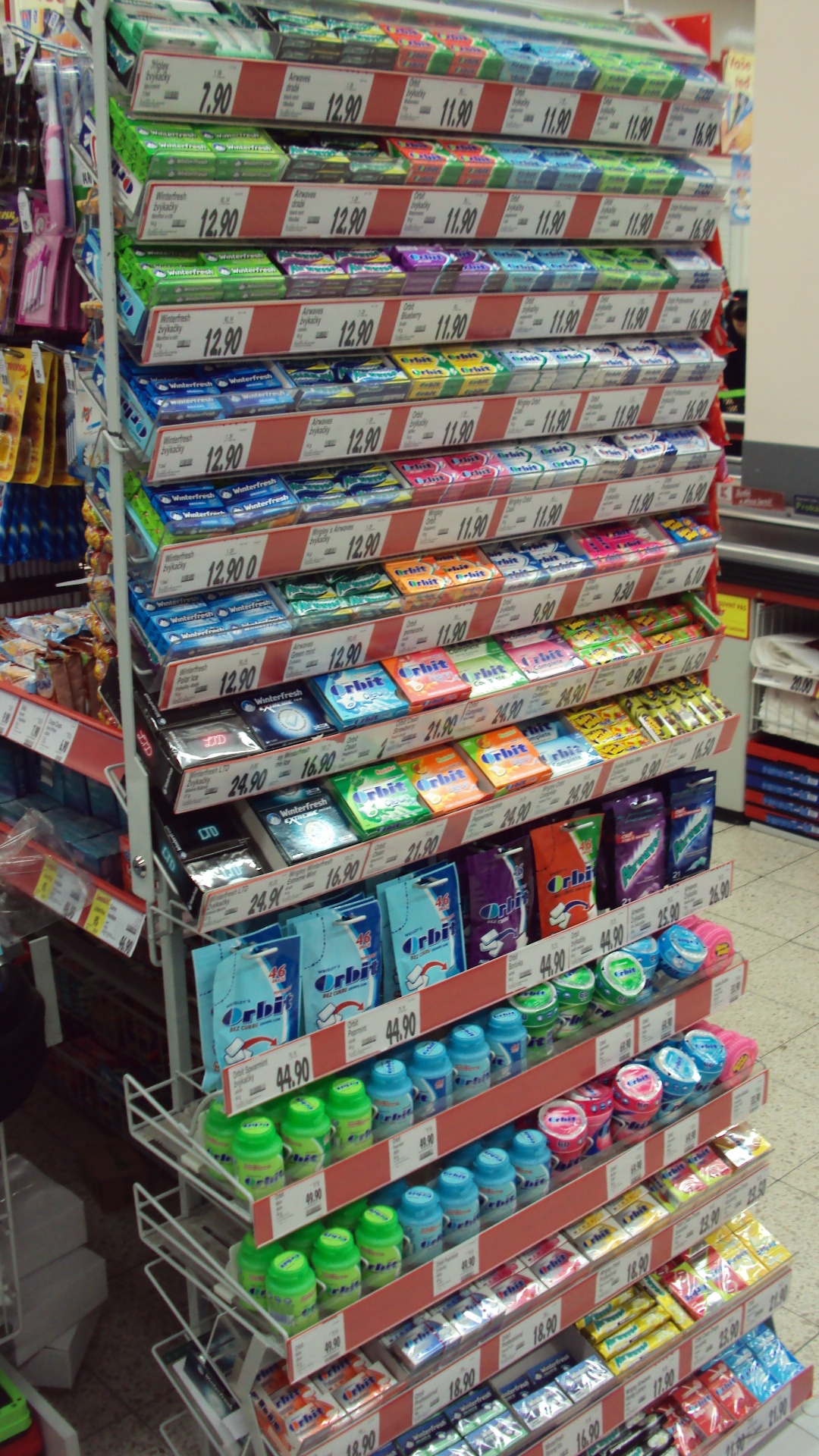 Venta de chicles: distribución intensiva