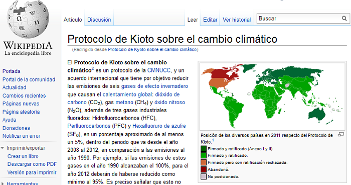 Protocolo de Kioto sobre el cambio climático