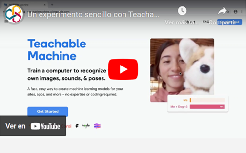 Vídeo sobre un experimento sencillo con Teachable Machine
