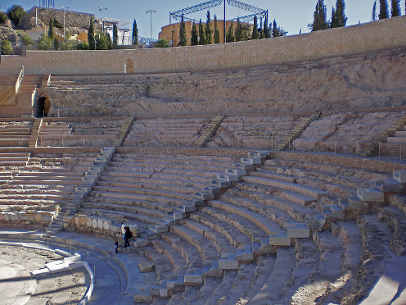 fotografía de las gradas del teatro romano de Cartagena
