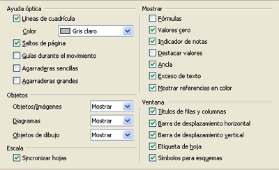 opciones del menú ver opciones del menú ver