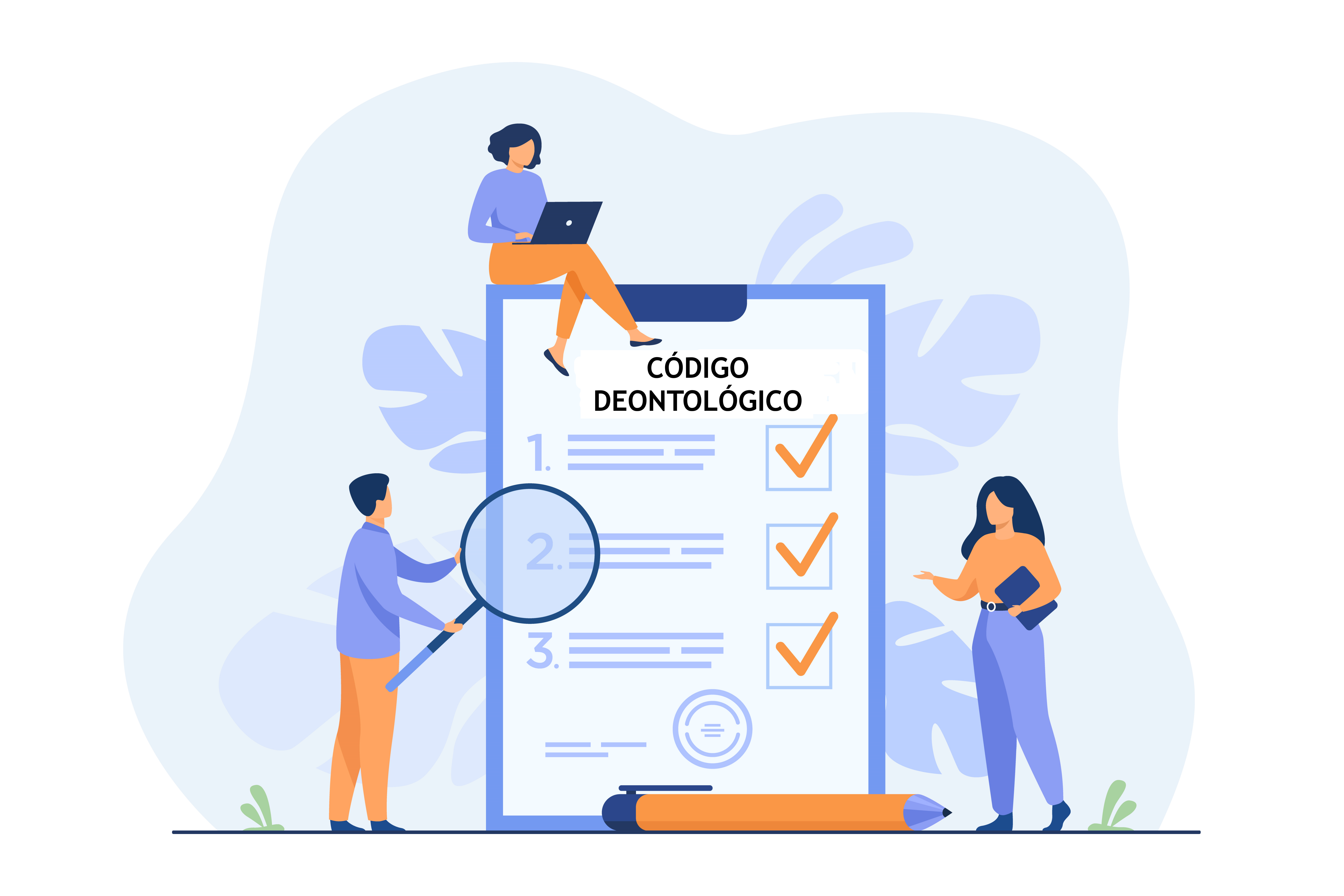 Ilustración de código deontológico