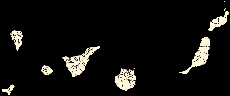 Mapa de los municipios de las Islas Canarias. 