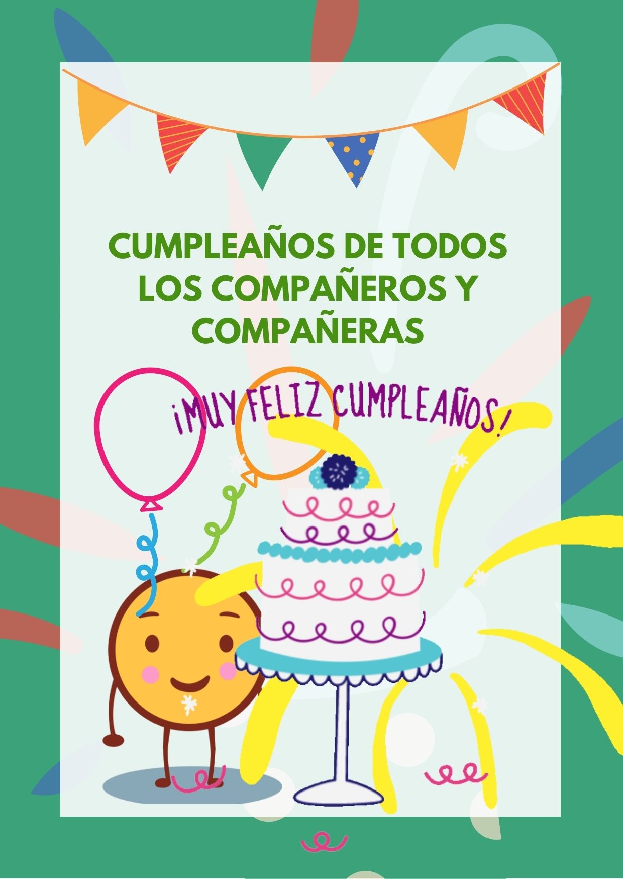 La imagen muestra un cartel de cumpleaños