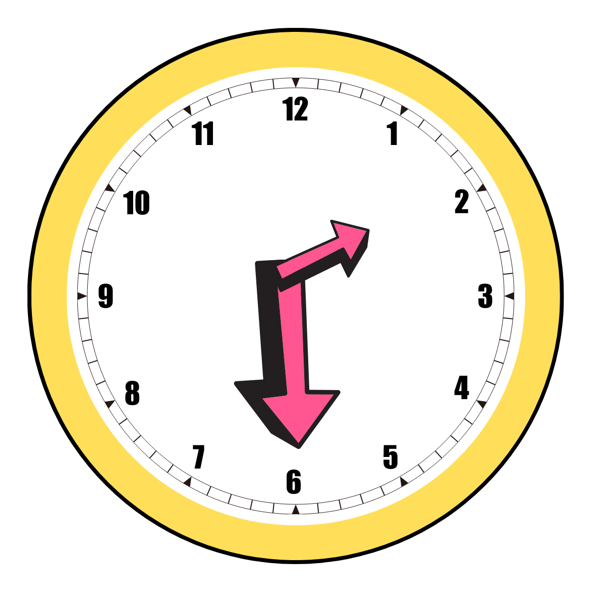 La imagen muestra un reloj que marca las dos y media