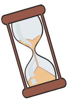 La imagen muestra una ilustración de un reloj de arena
