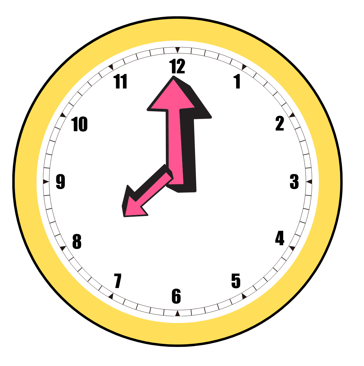 La imagen muestra un reloj que marca las ocho en punto