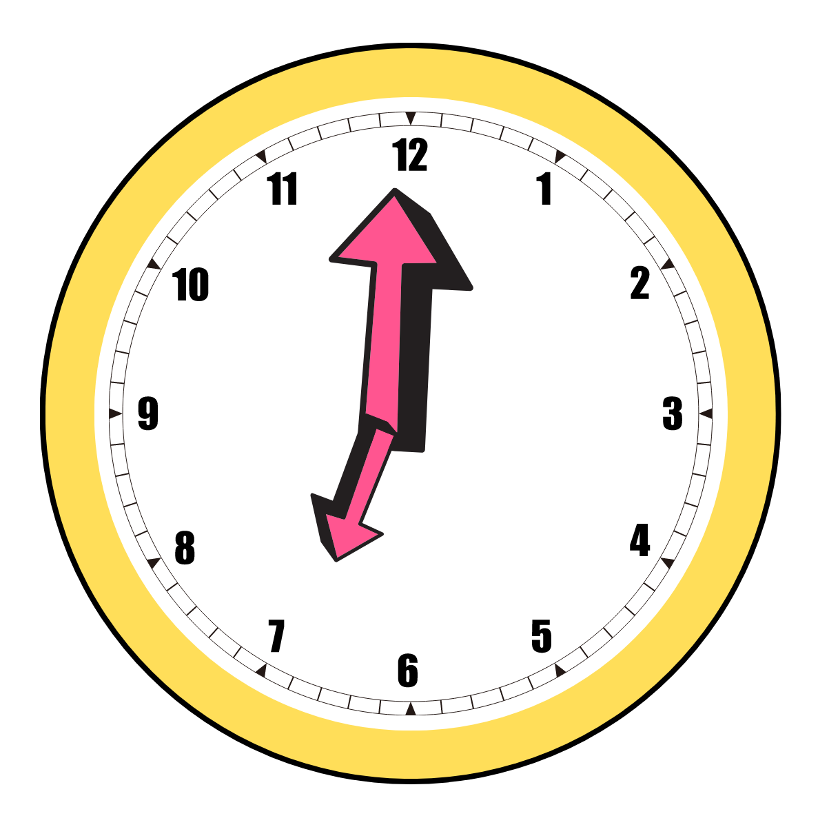 La imagen muestra un reloj que marca las siete en punto