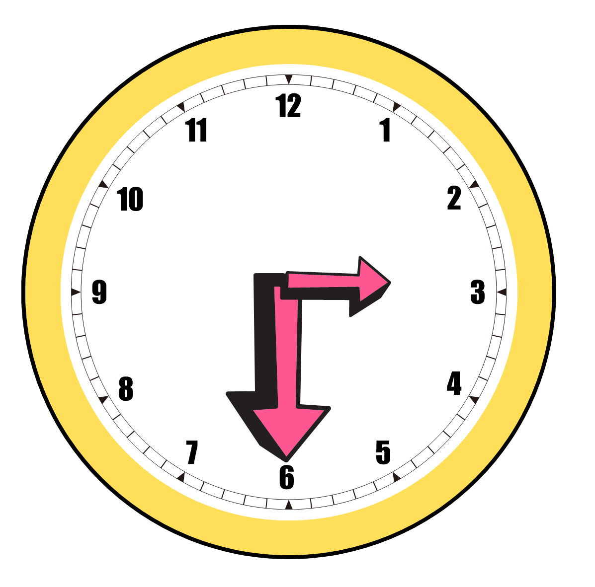La imagen muestra un reloj que marca las tres y media