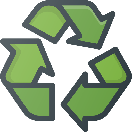 icono de reciclar de tres flechas verdes que forman un triángulo y que cada una señala a la de su izquierda