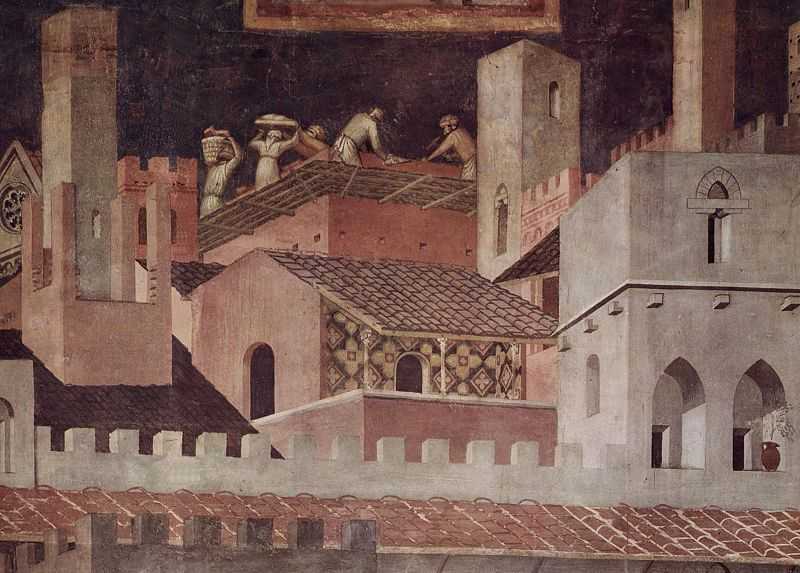 Construyendo en la ciudad medieval.