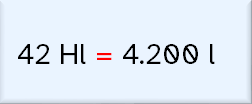 42 hectolitros equivale a 42000 litros