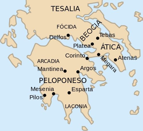 Mapa de Grecia en la Antigüedad